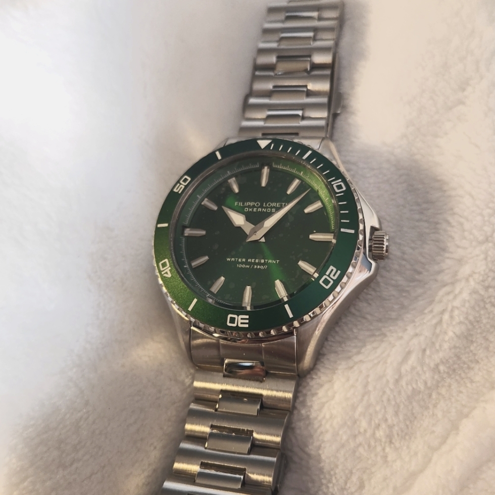 Okeanos Green Steel LinkFilippo Loreti Dive Watch